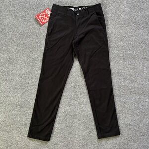 Dixxon Pants Mens 30x32 Black D-Flexx Stretch Twill Chino Workwear Zip Pocket P4